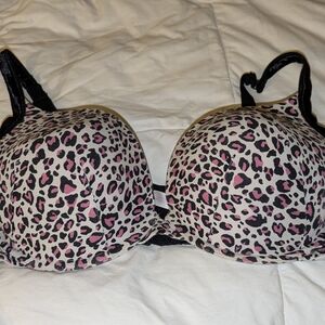 Lane Bryant Cacique Pink, Black White Leopard Print Bra Size 42DD